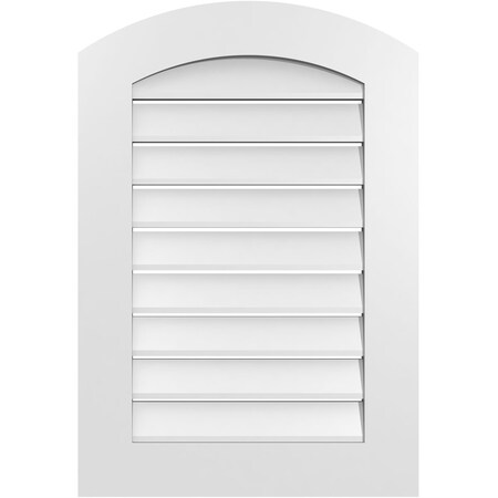 Ekena Millwork Arch Top Surface Mount PVC Gable Vent: Non-Functional, w/ 3-1/2"W x 1"P Standard Frame, 22"W x 30"H GVPAR22X3001SN